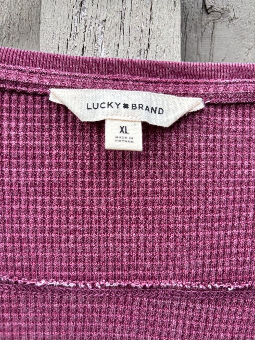 Lucky Brand V-Neck Waffle Knit Top Size XL - Picture 3 of 5